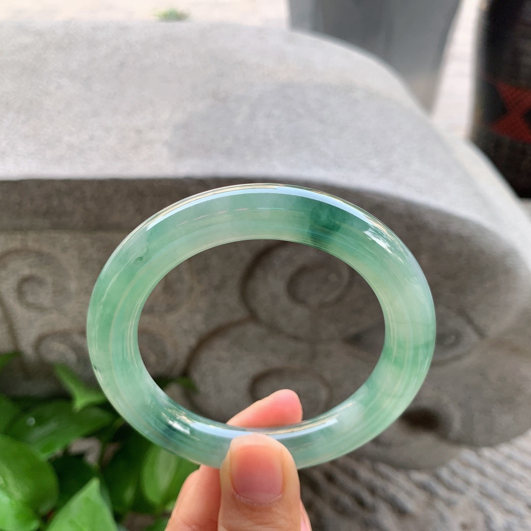 圈口 56.1-10.9【冰油飘花圆条手镯】圆条56 57可戴