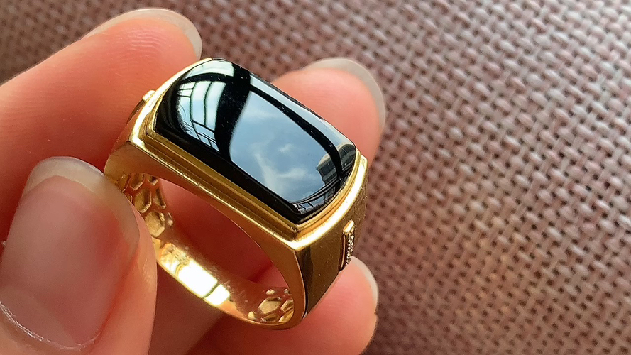 ️超值8500天然翡翠，墨翠马鞍戒，18k金裸石17-9.4-2圈口20 yl418