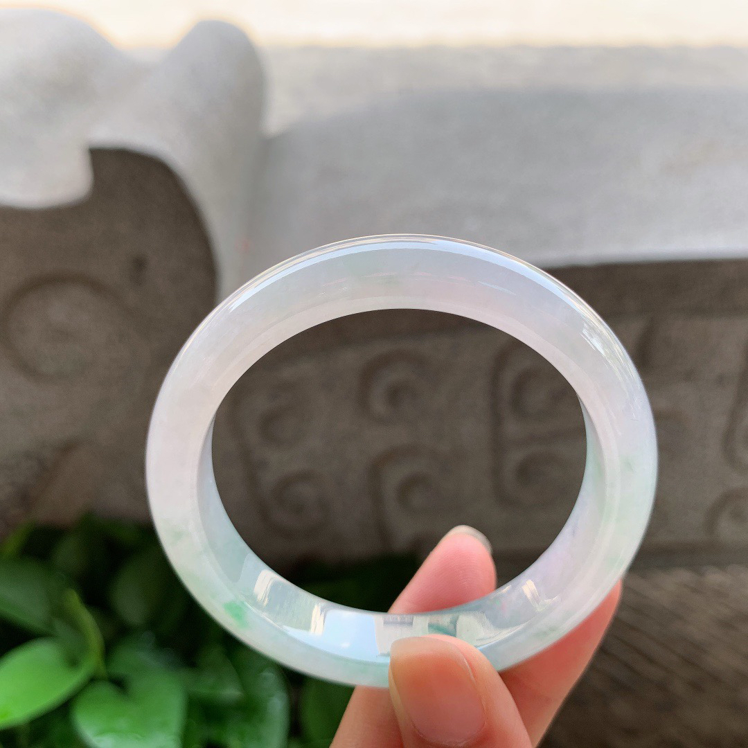 小圈口51.8-11.3-7.5 【冰飘绿正圈手镯】正圈51 52可戴