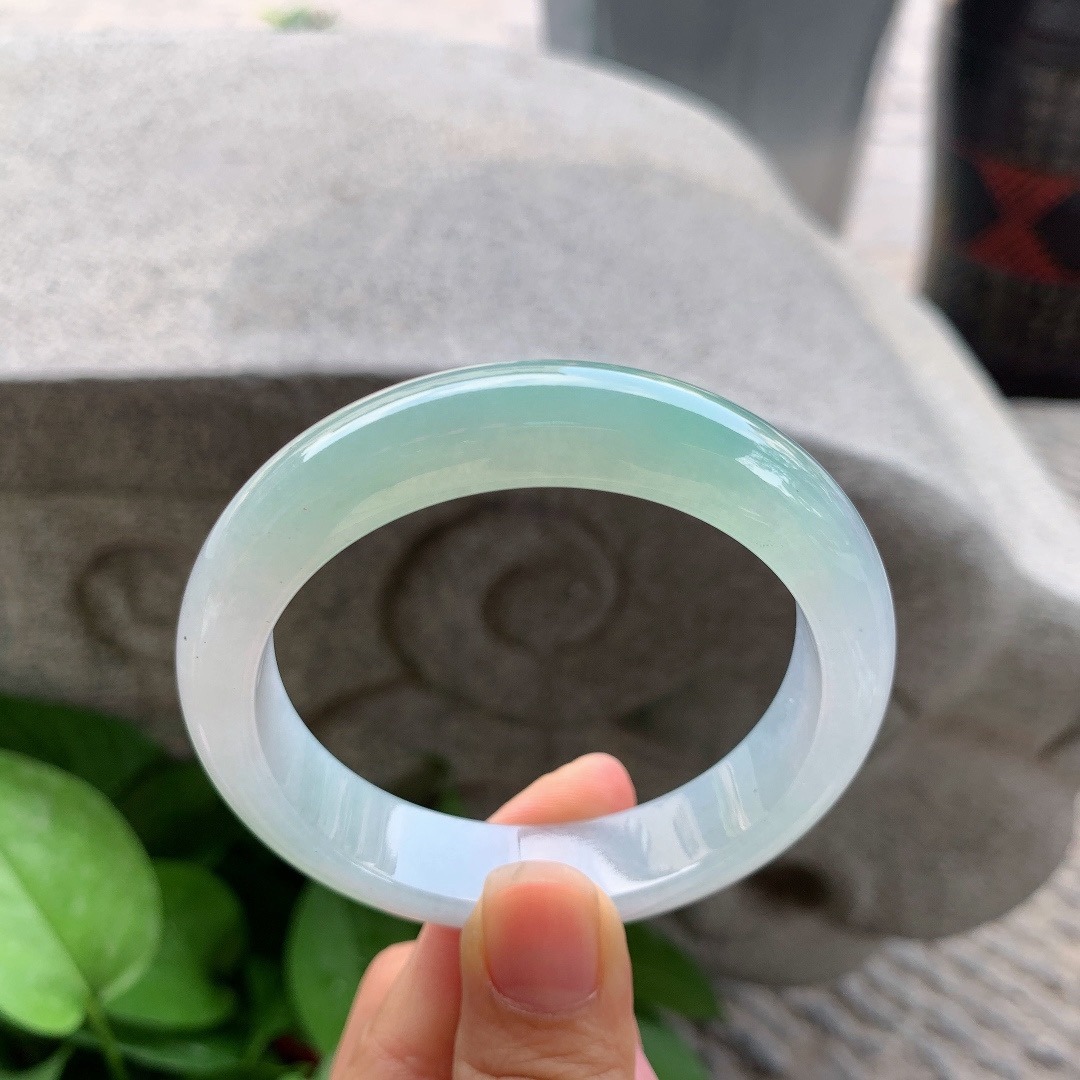 圈口55.5-13-8.5 【冰晴绿正圈手镯】正圈55 56可戴