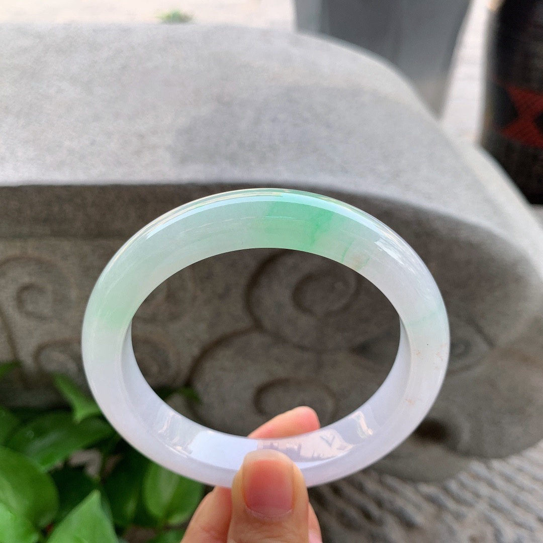 大圈口 64.4-13.2-9.8【冰飘绿正圈手镯】正圈64 65可戴