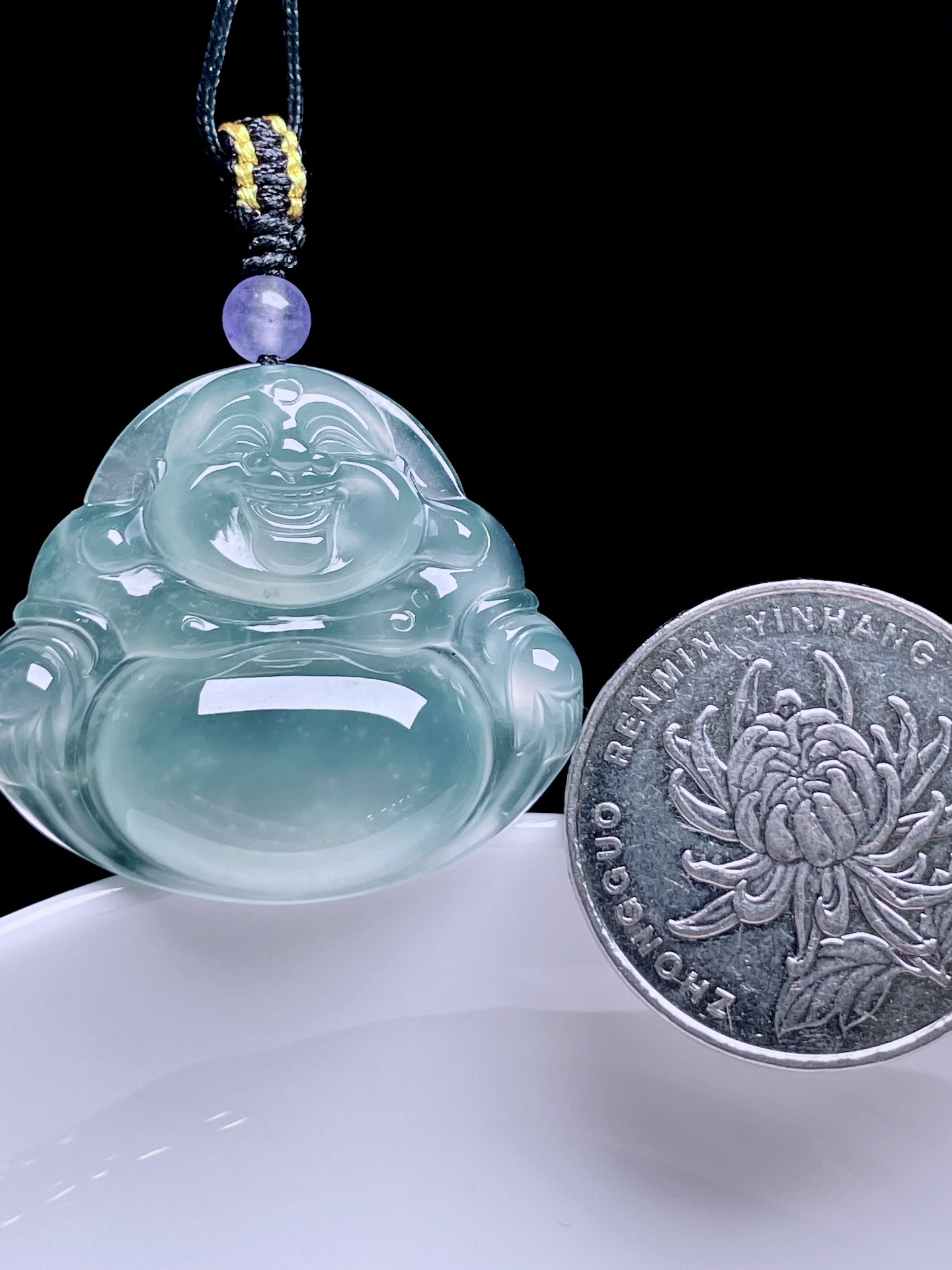 ️ 冰种佛公 通透水润，种老起光 尺寸：31/27.6/6 ss50182a