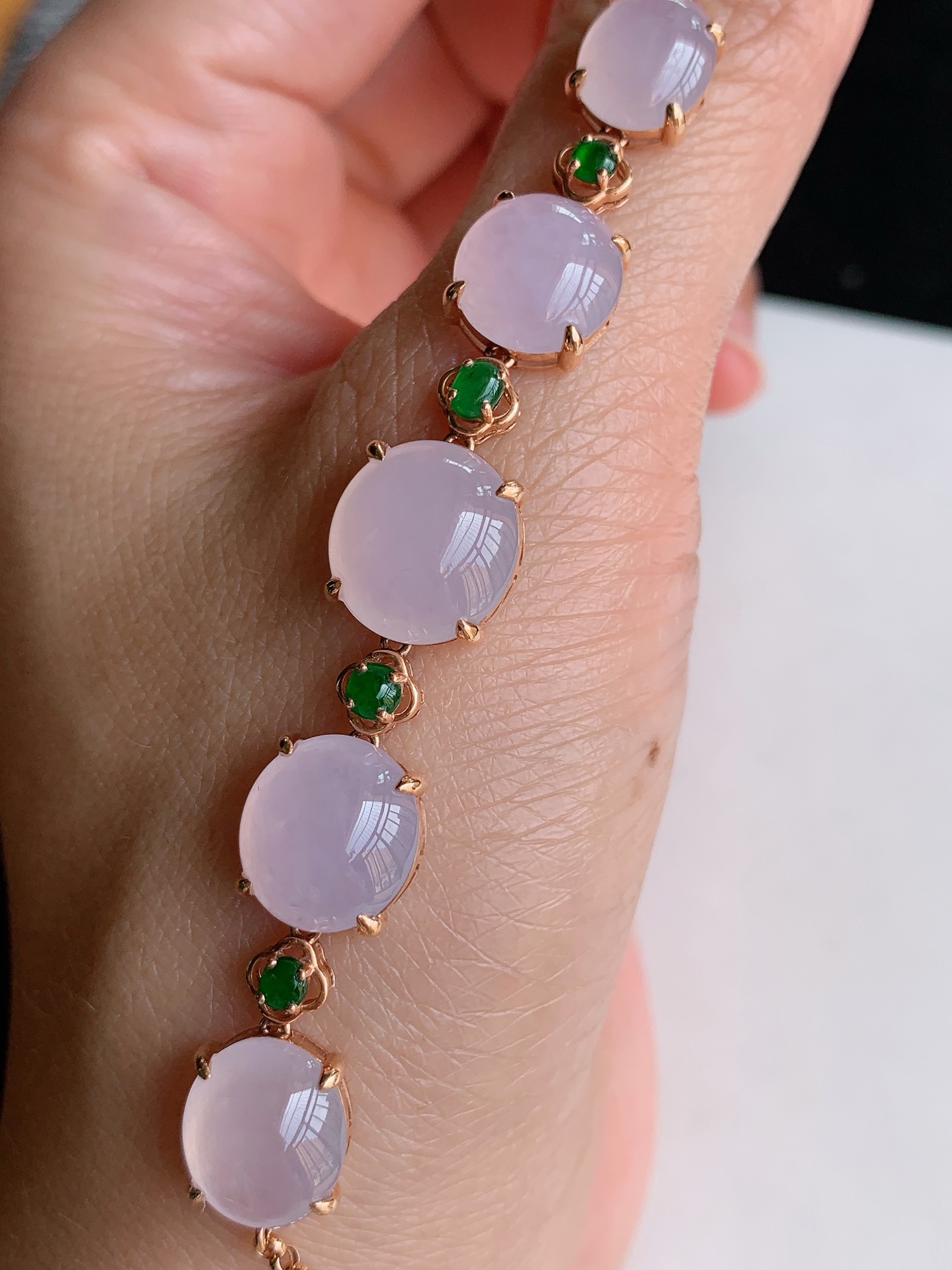 ️【18k镶嵌冰紫手链】无裂 裸石尺寸：10.4/5.4