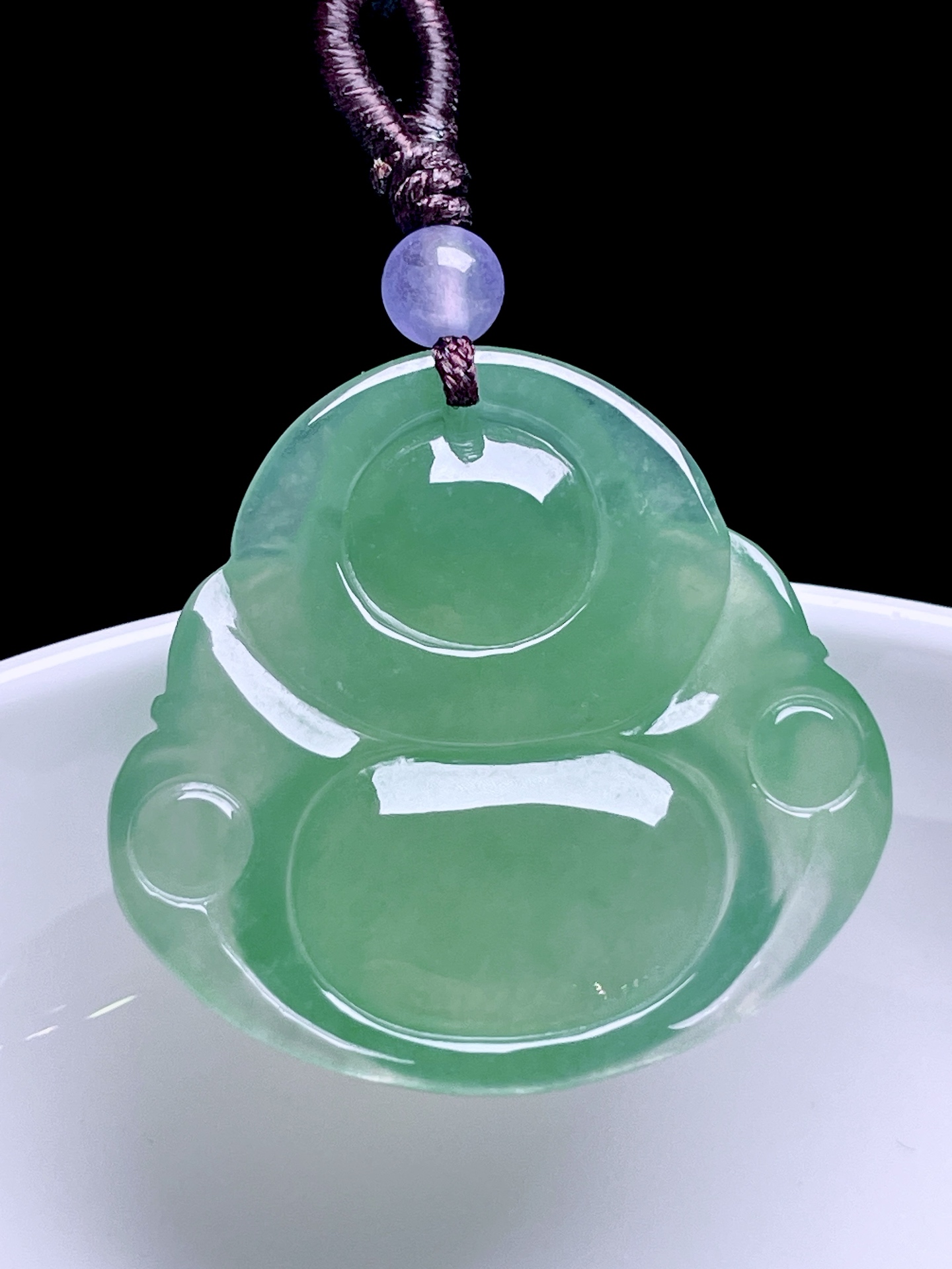 ️ 冰晴底佛公，底色浓郁，种老水润，尺寸：28.4/27/5.9，ss