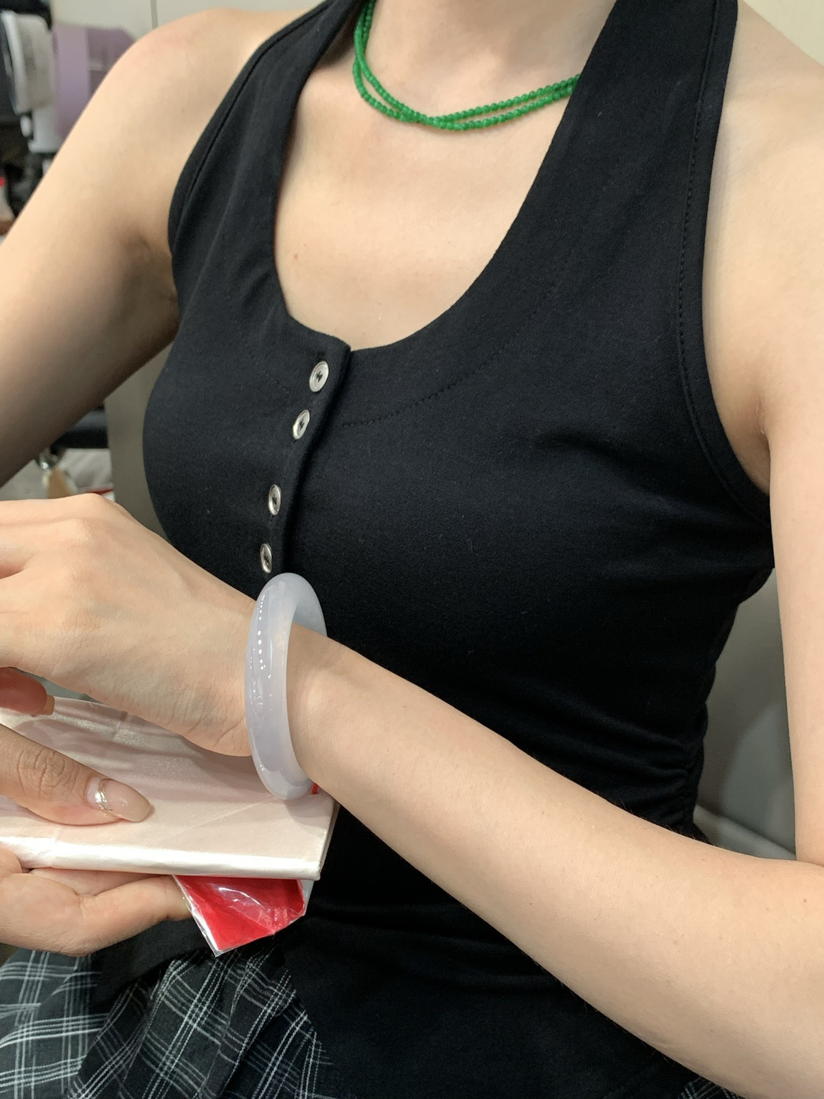 尺寸54.7/12.2/8.7，冰种手镯
种好水足 冰冰透透
TG-1309-4800