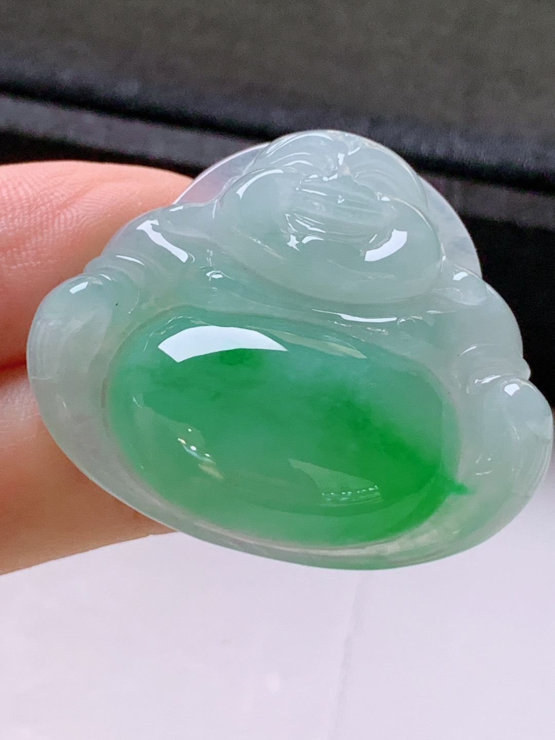 ️ 冰种绿佛公，无裂翠绿饱满，裸石31.9-36.6-8.2