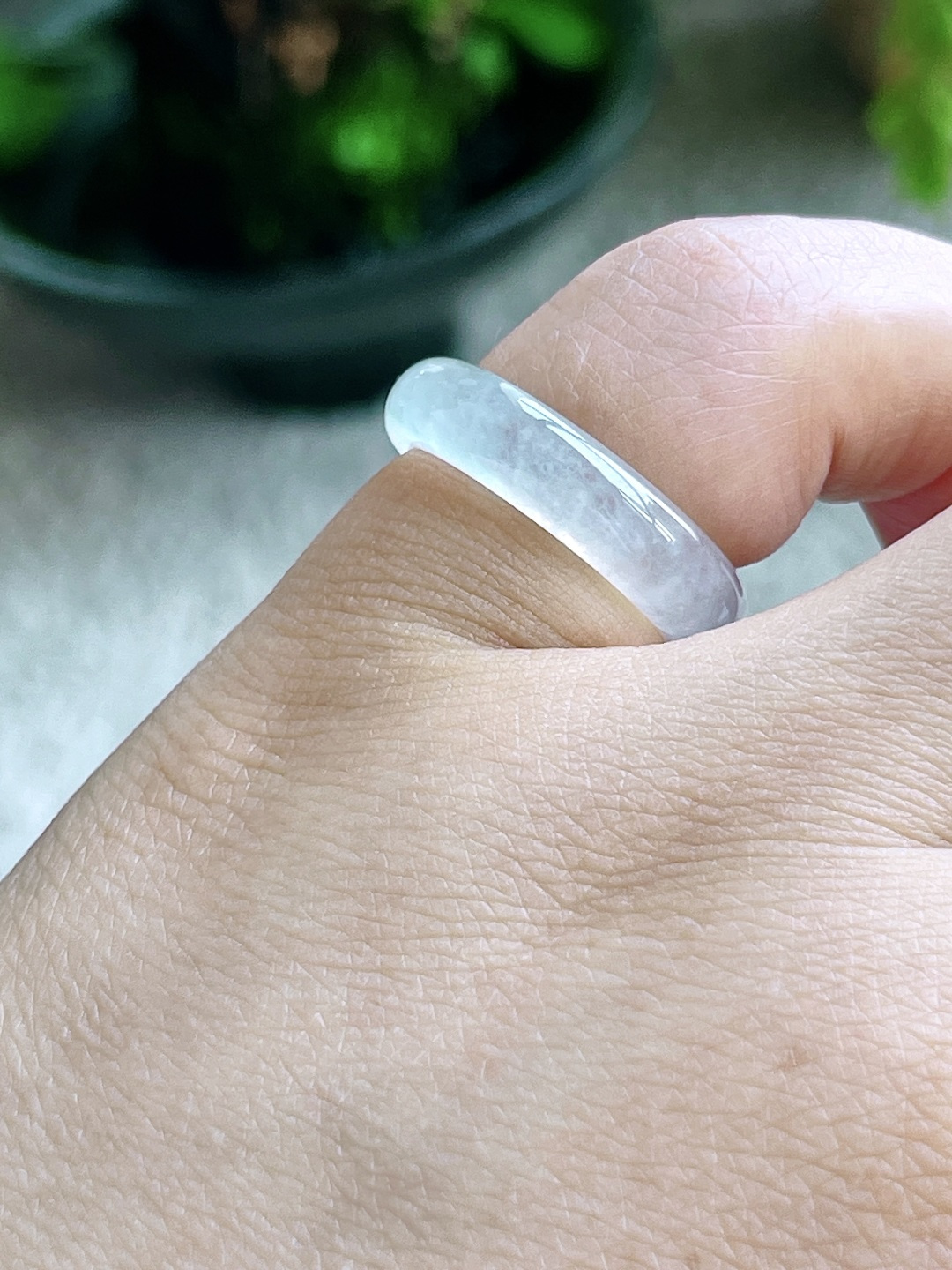 白冰戒圈指环，缅料 无裂 性比高，4.9-3.1，12号，3克