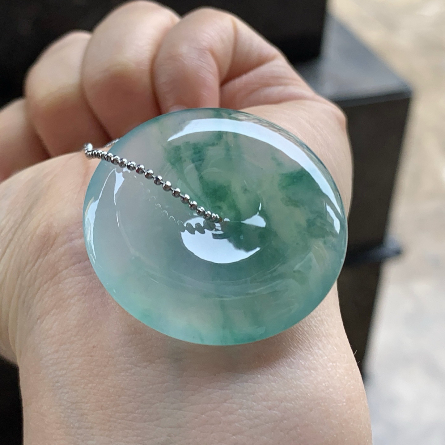 冰绿花平安扣^_^鲜艳