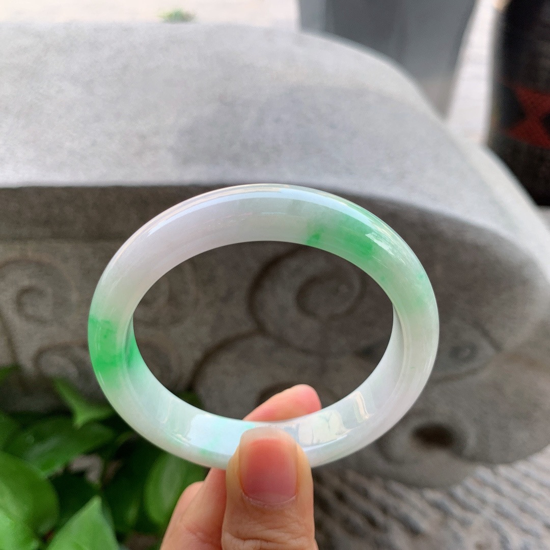 圈口55.3-12.2-7.8 【飘阳绿正圈手镯】正圈55 56可戴