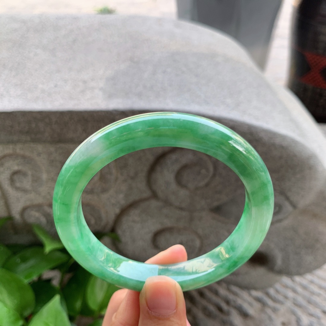 大圈口 64-11.4-9.7【满绿正圈手镯】正圈64 65可戴