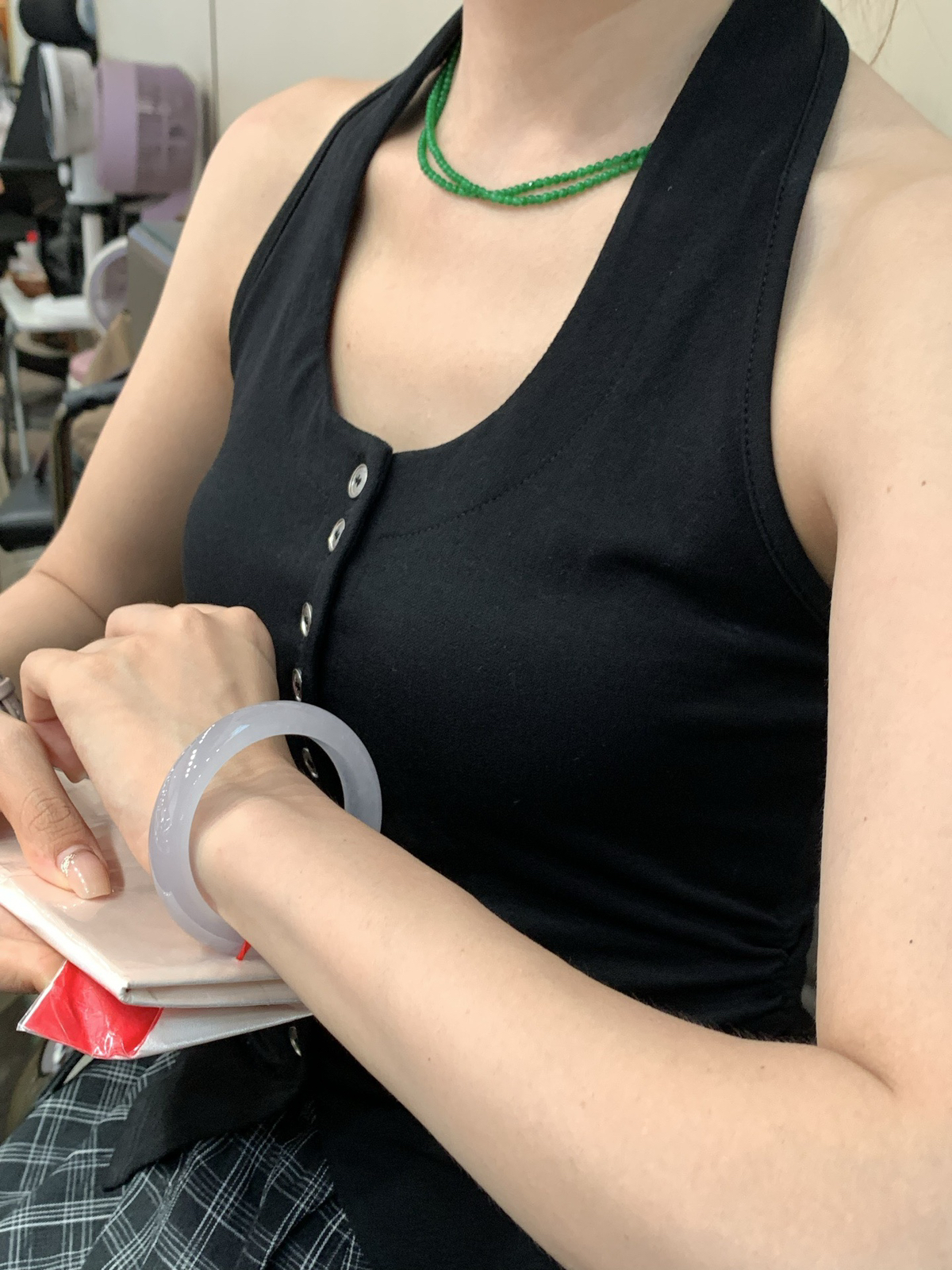 尺寸54.7/12.2/8.7，冰种手镯
种好水足 冰冰透透