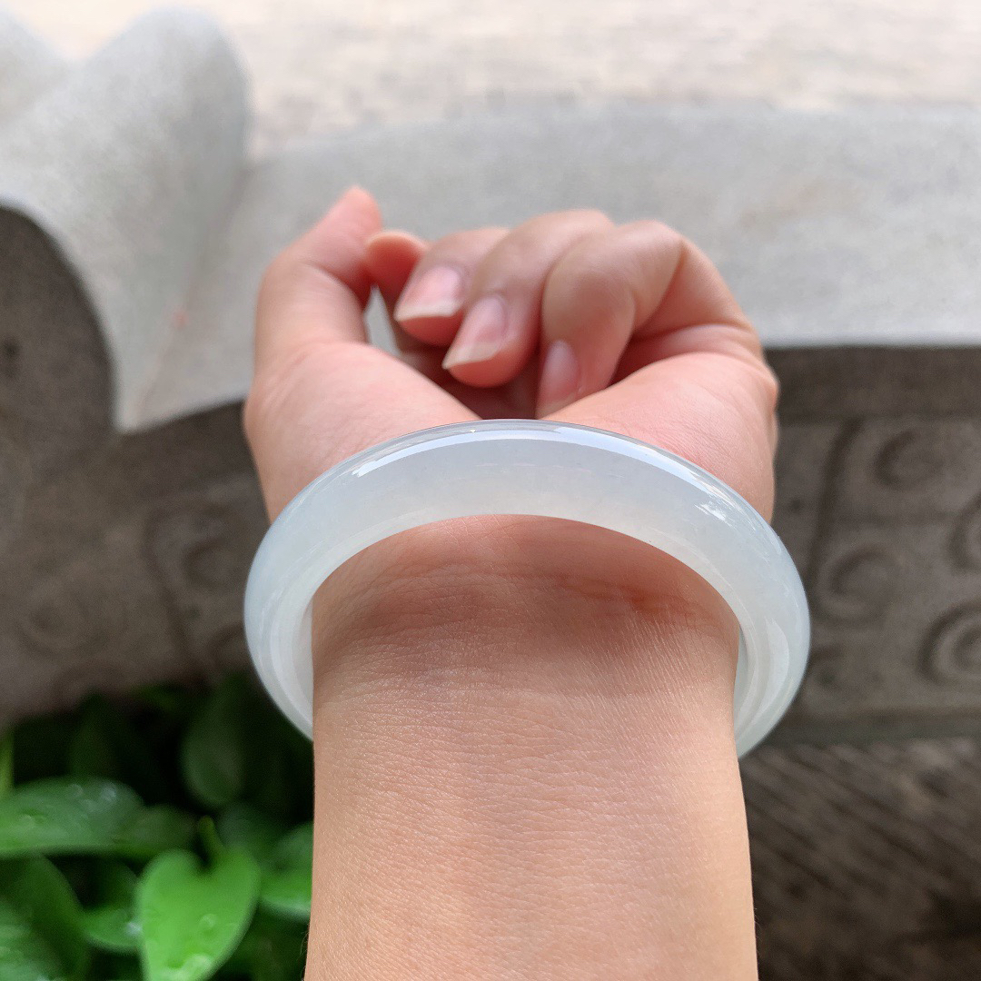 小圈口 51.8-10.3-7.6【冰种晴正圈手镯】正圈51 52可戴