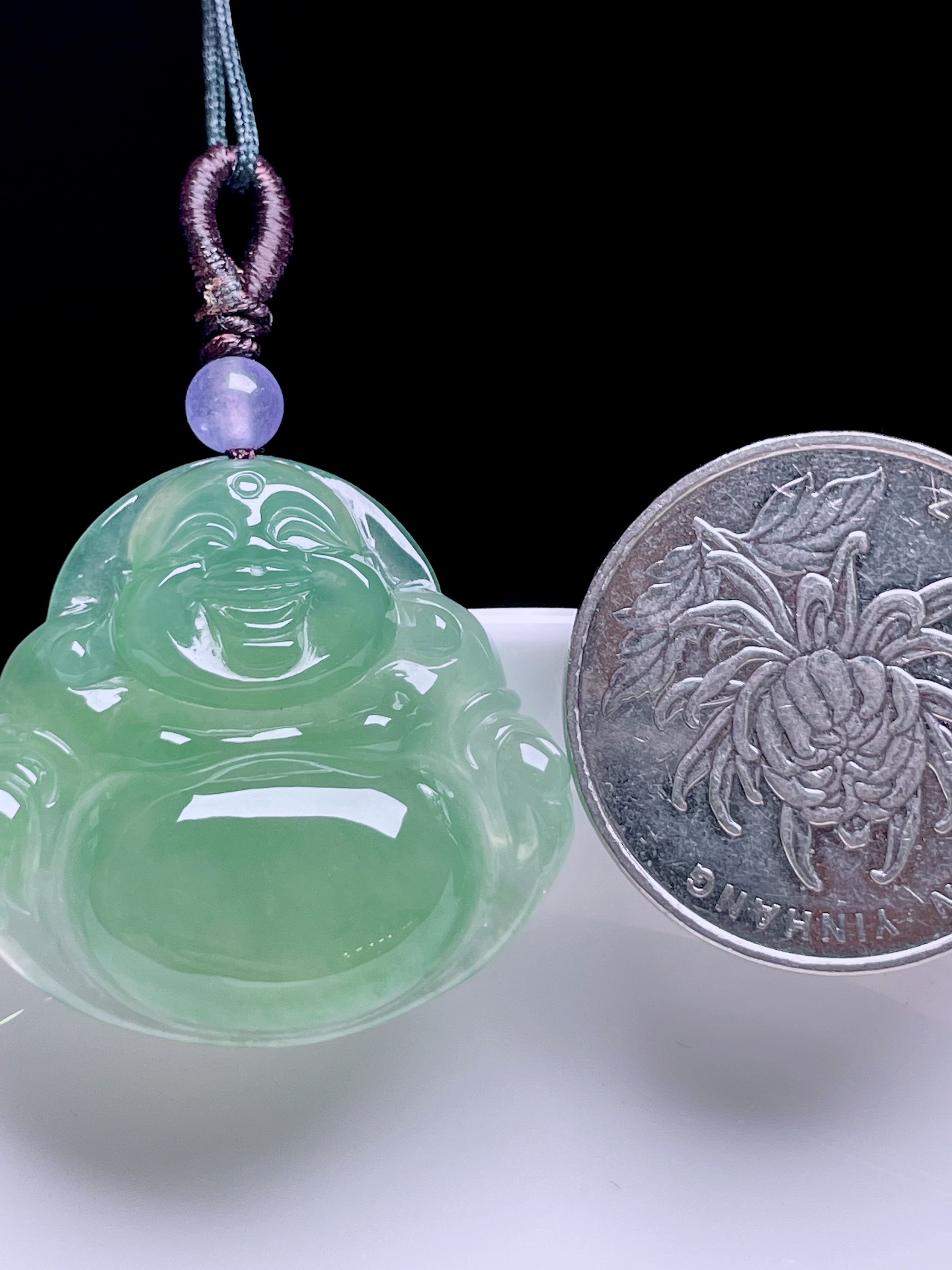 ️ 冰晴底佛公，底色浓郁，种老水润，尺寸：28.4/27/5.9，ss