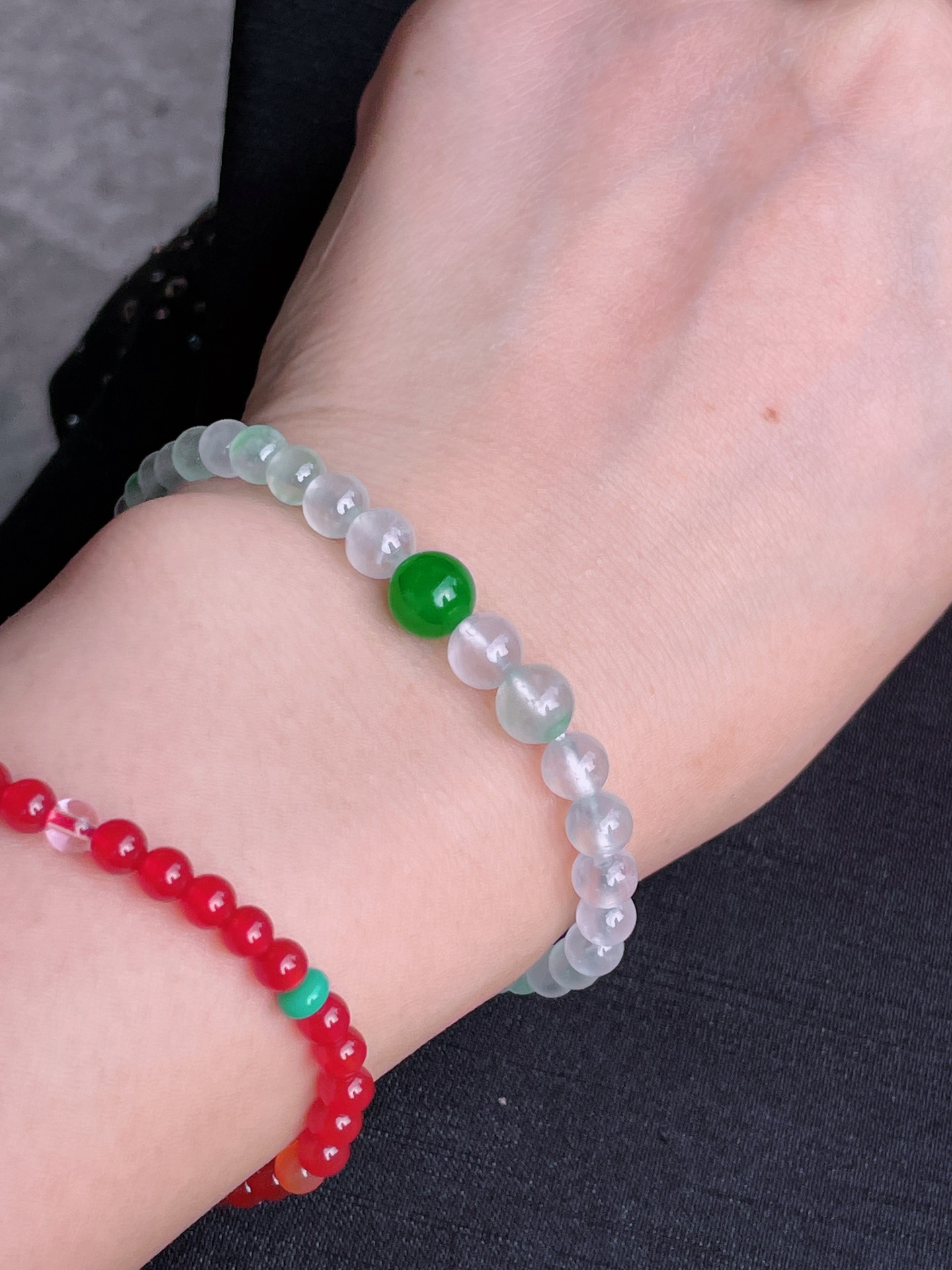 ️超值，高冰珠子手串，晶莹剔透，新颖时尚，无裂，4.5-6-7.5