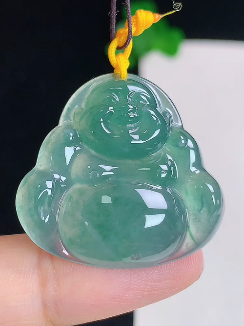 蓝水一刀切笑佛，无裂，尺寸27.7/29.2/6.1，№:y1963