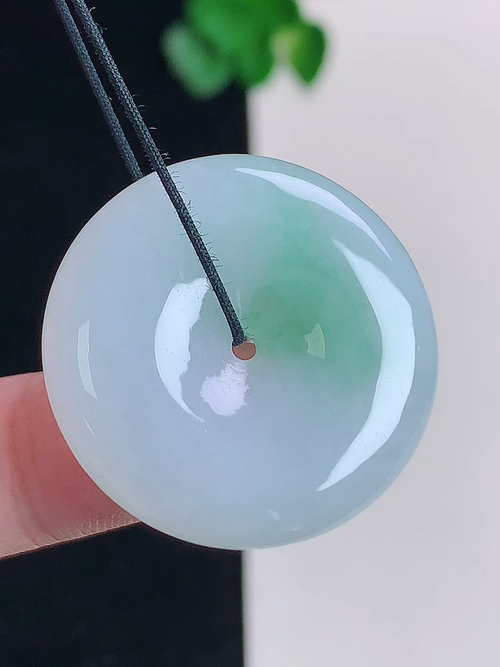  550，飘花平安扣，无裂，尺寸26.1/5.4，№;y19136   8b