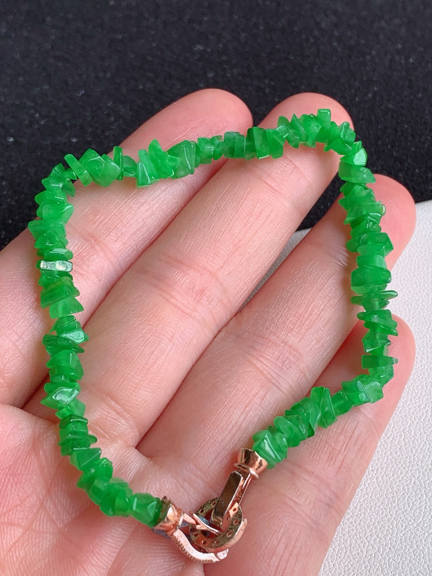 ️【冰绿手串】无裂，裸石尺寸：3/1.6