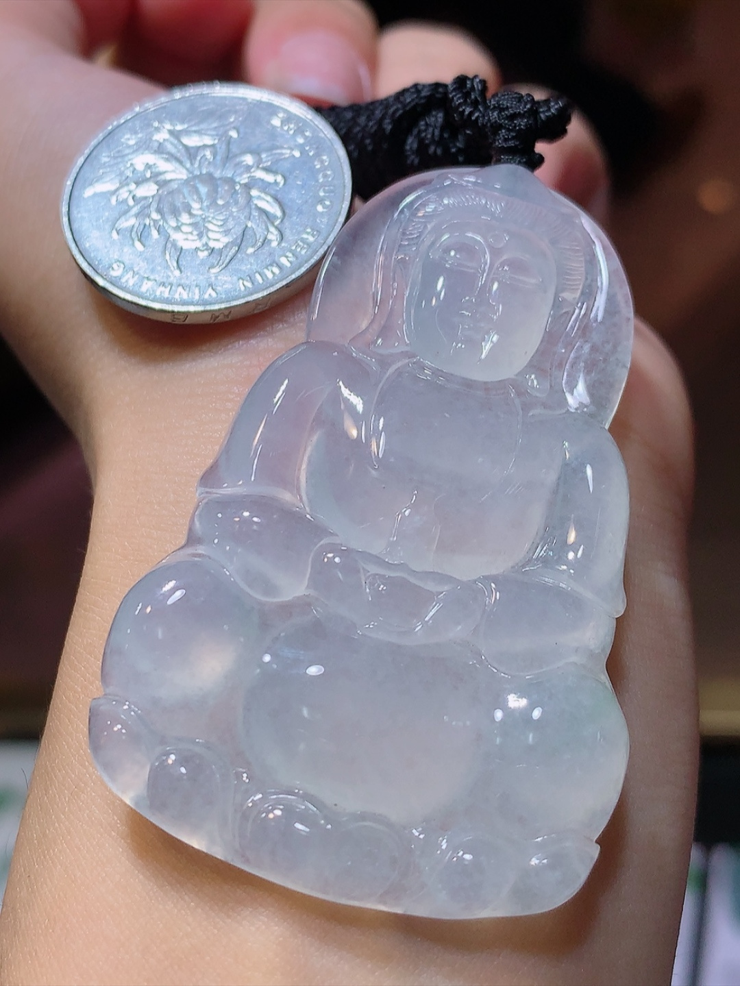 ️️冰观音挂件  大慈大悲   普度众生 种老水足 佩戴灵气十足 货号30417，60.1-38.7-5.9