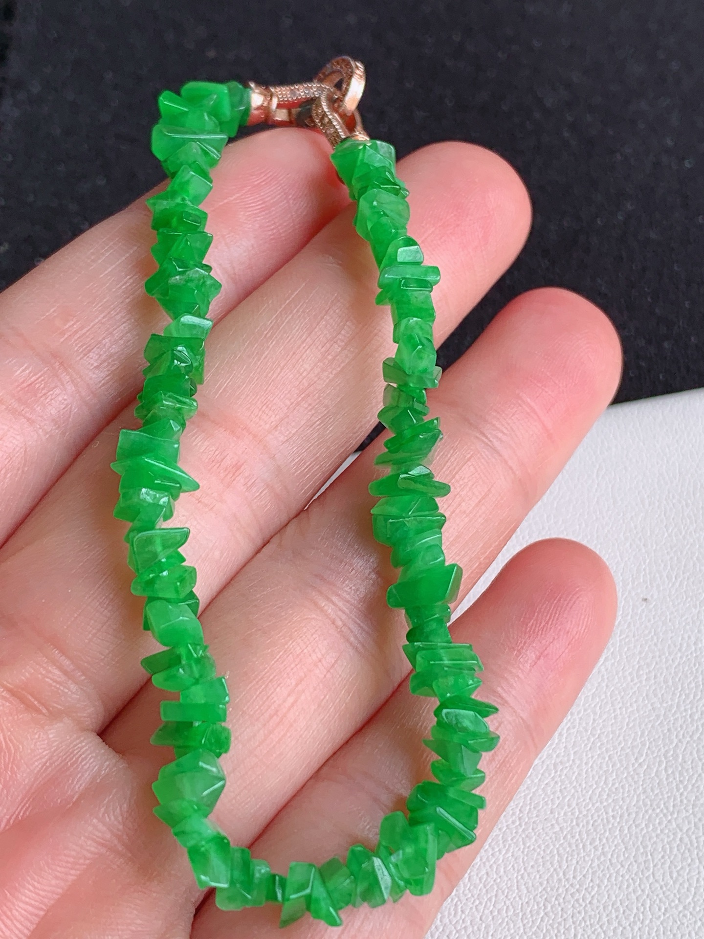 ️【冰绿手串】无裂，裸石尺寸：3/1.6