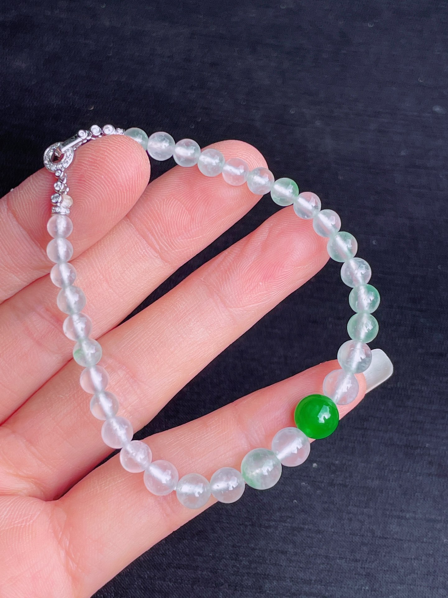 ️超值，高冰珠子手串，晶莹剔透，新颖时尚，无裂，4.5-6-7.5