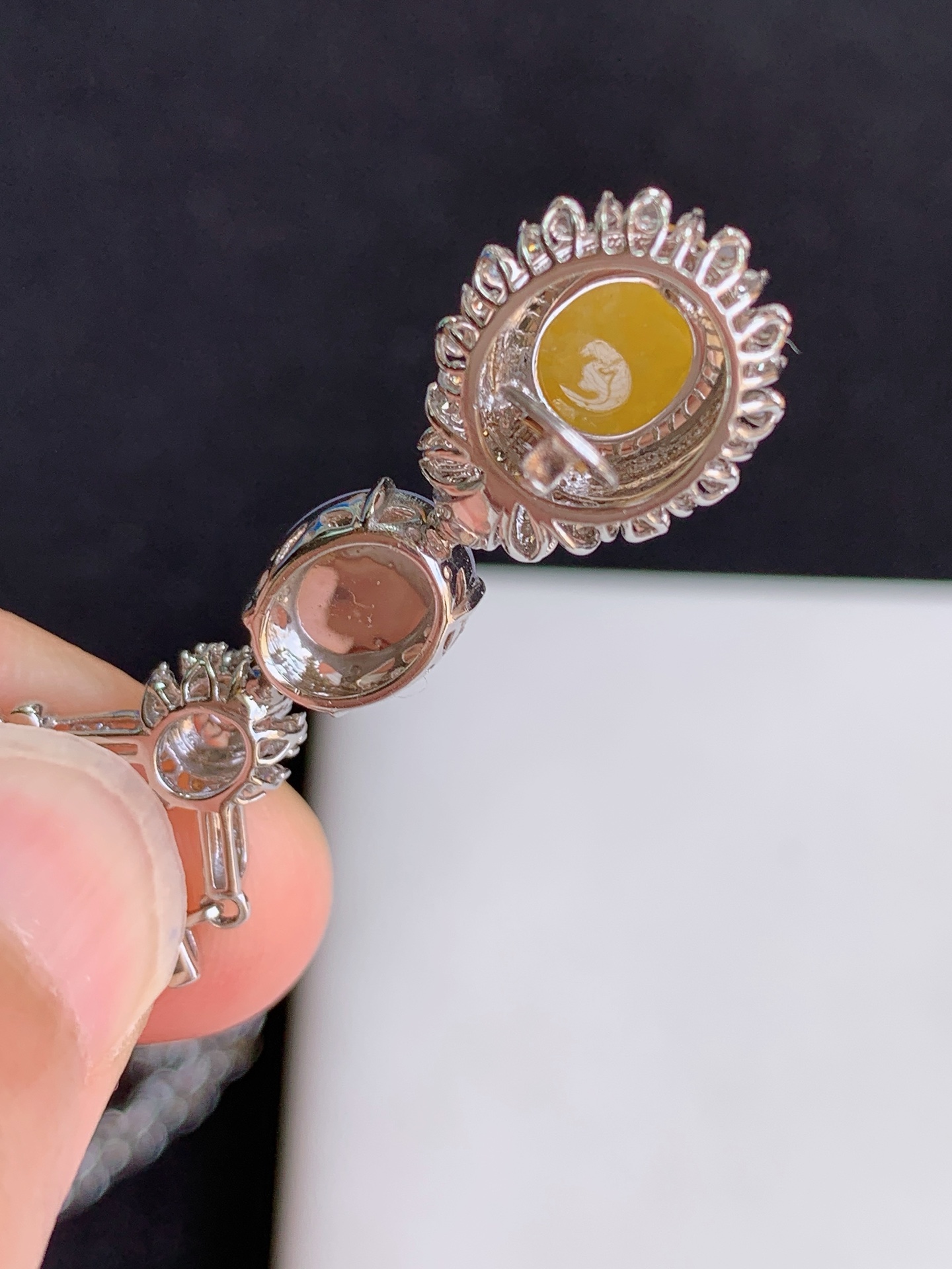 ️【18k镶嵌冰三彩锁骨链】无裂，裸石尺寸：10/9尺寸：32.3/12.3/7.7