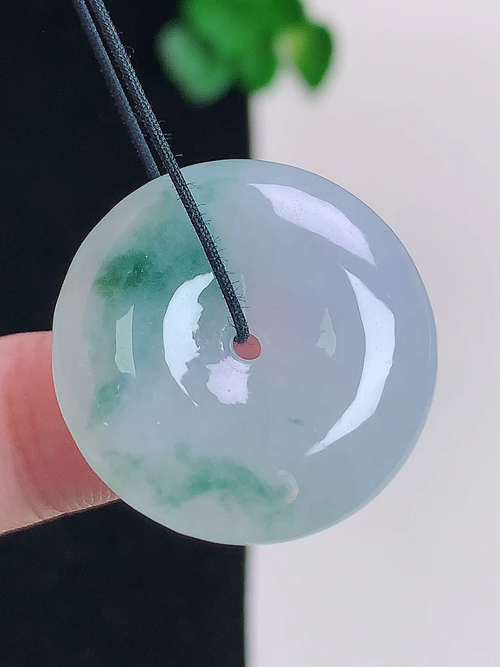  550，飘花平安扣，无裂，尺寸23.5/5.7，№;y19136   8b