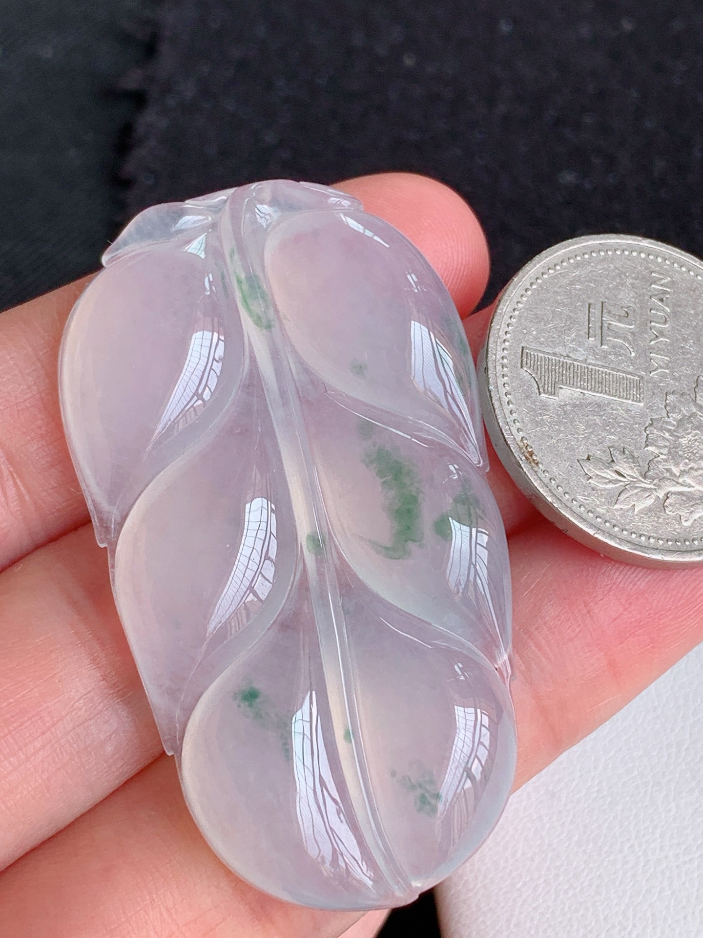 ️冰飘花树叶无裂裸石尺寸：49.3/27.6/5.7