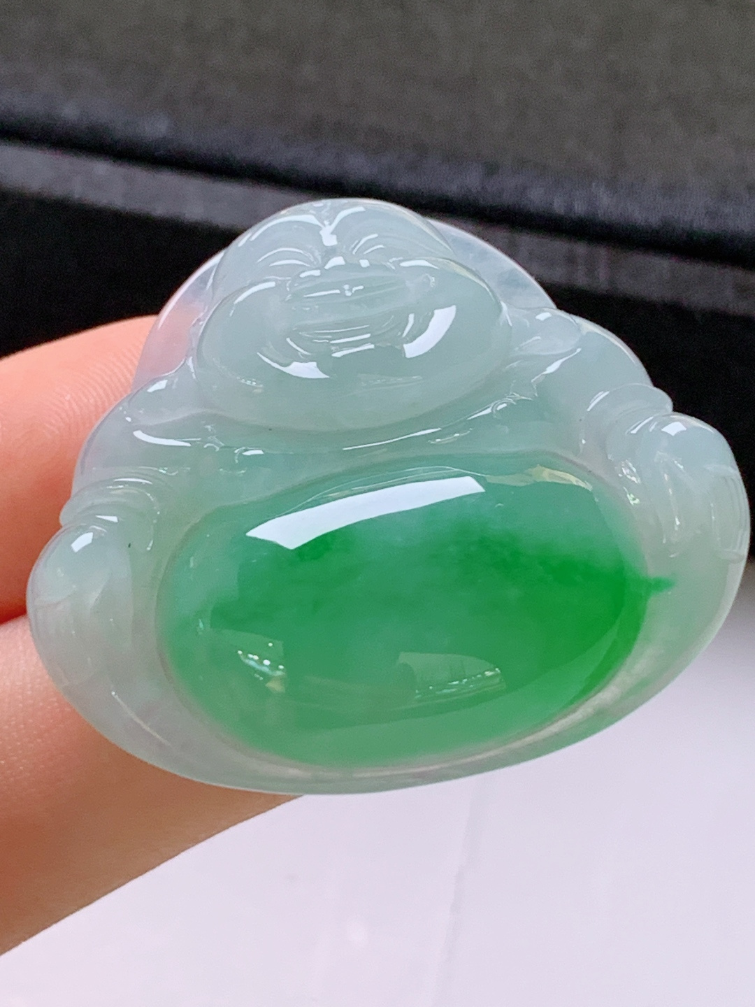 ️ 冰种绿佛公，无裂翠绿饱满，裸石31.9-36.6-8.2