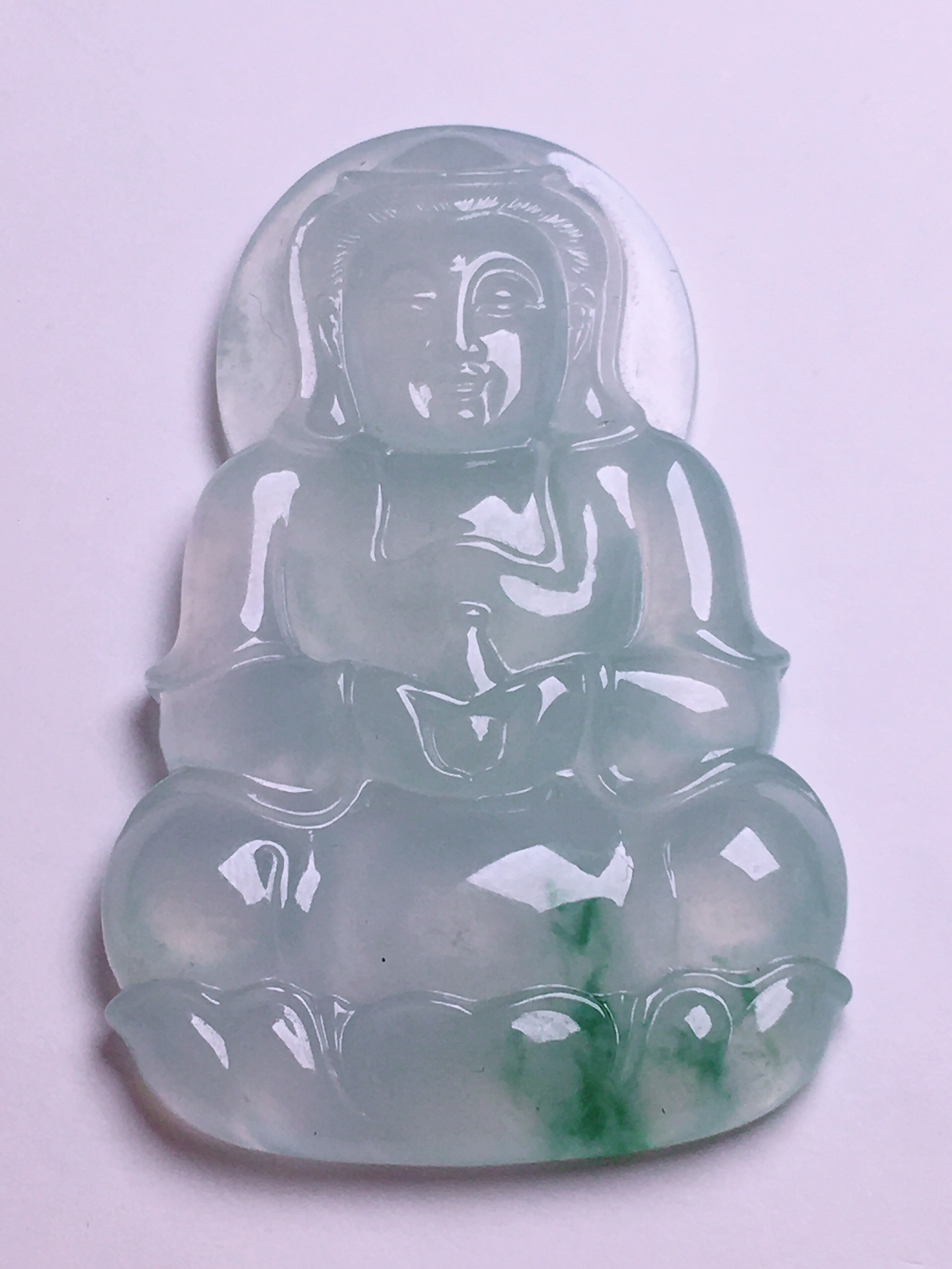 ️高冰绿观音吊坠，晶莹剔透，新颖时尚，无裂，52-34-6