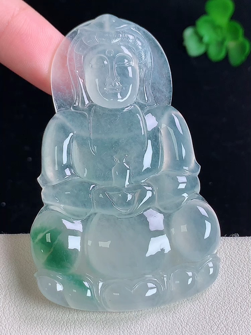 ，冰种飘花观音，无裂，尺寸65.8/40.6/5.2，№:y1813  16