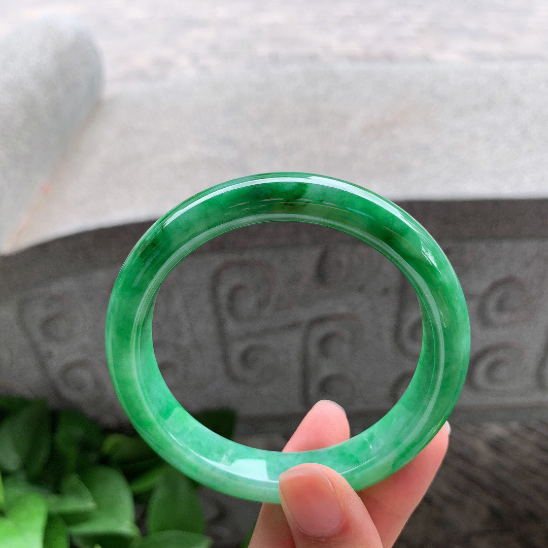 圈口57.6-11-8.3 【满绿正圈手镯】正圈57 58可戴