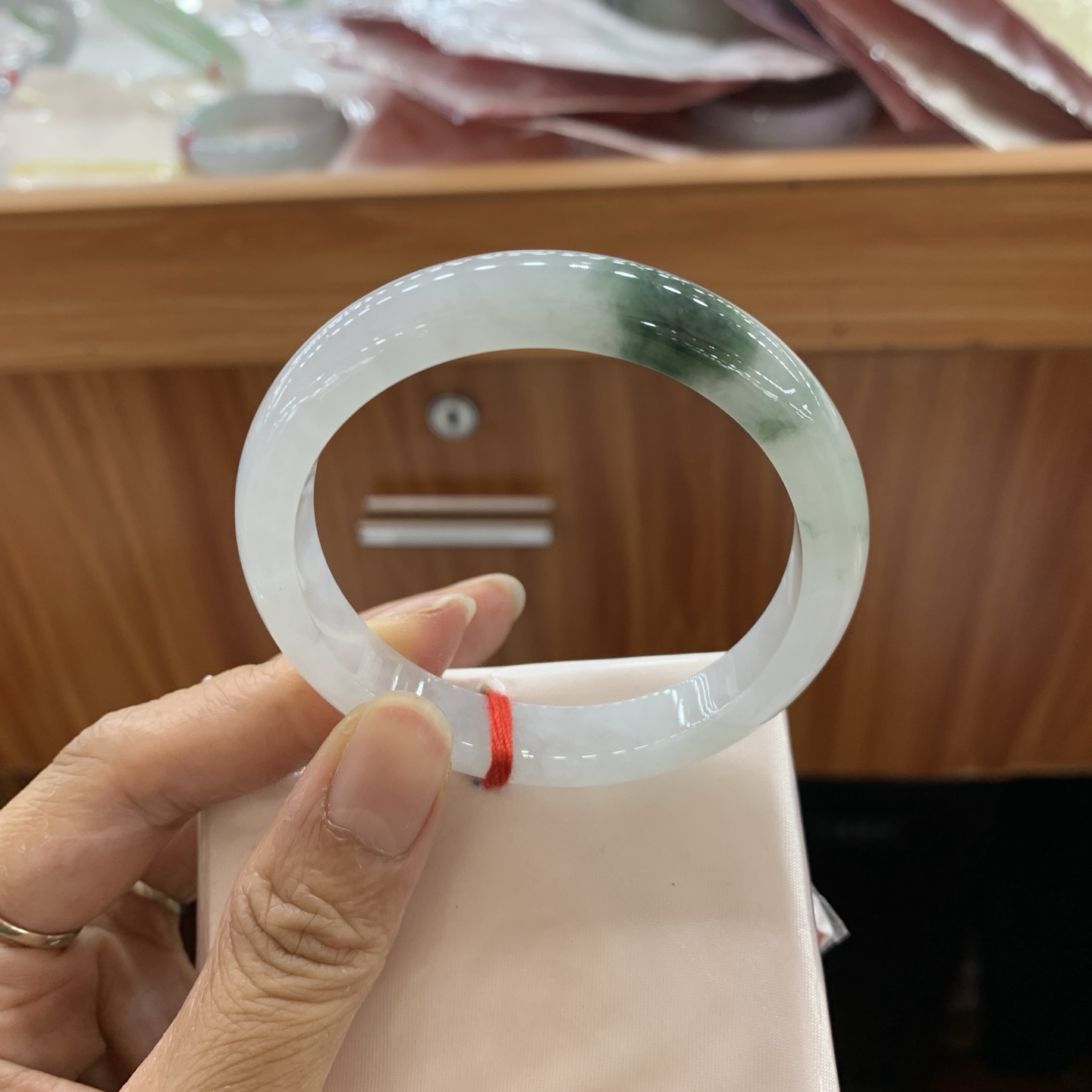 042004FN飘花正圈翡翠手镯54-10.3-7.3