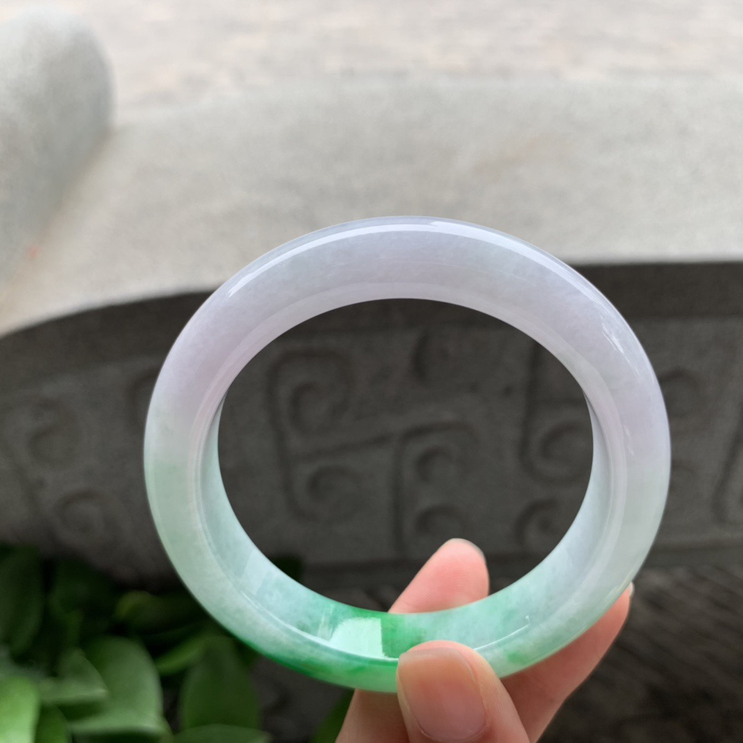 圈口 56.9-12.6-9【飘绿正圈手镯】正圈57 58可戴