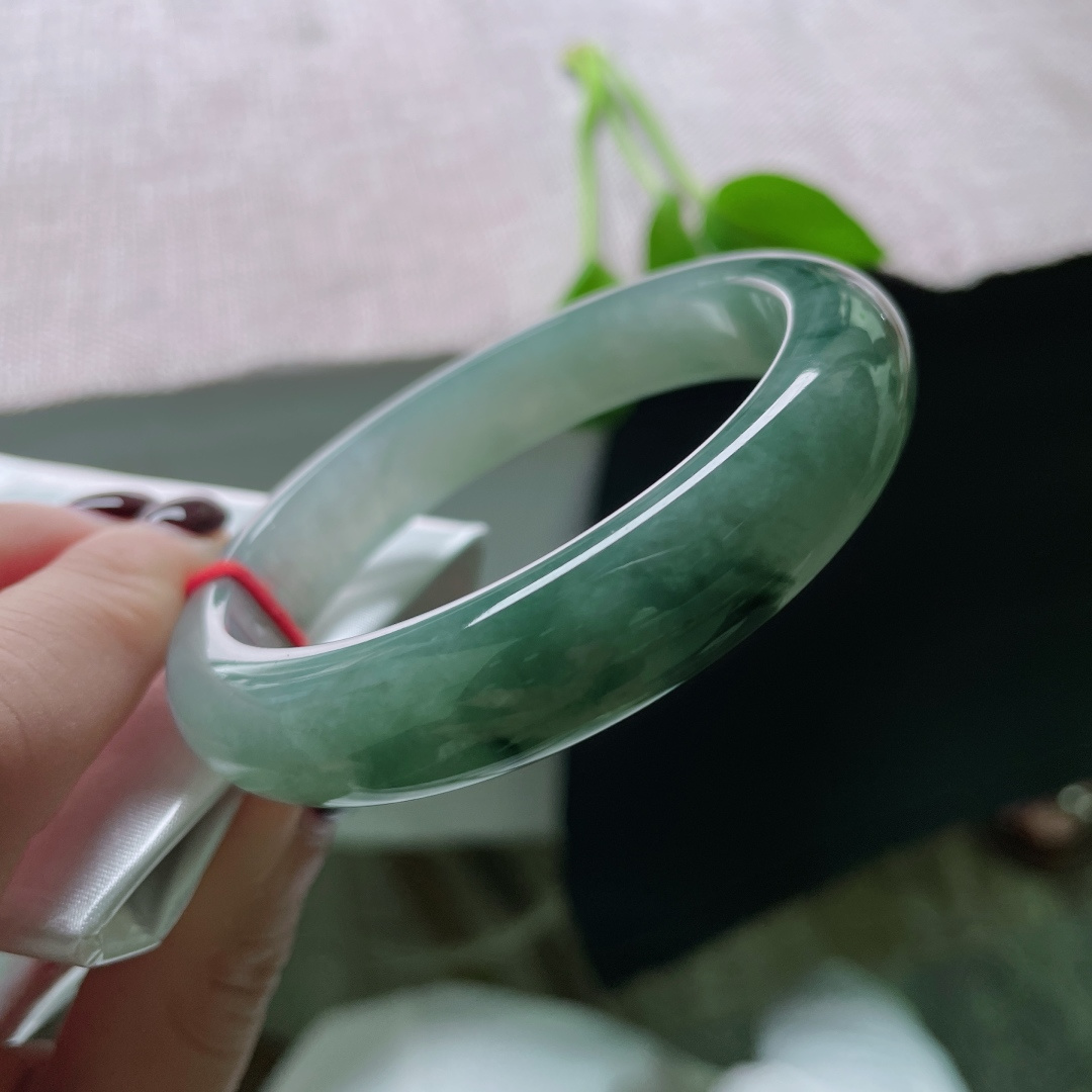 57.6/12.8/8.7飘花正圈，水润，婉间风华，蓝花楹联，贵气，无裂，ss51124a