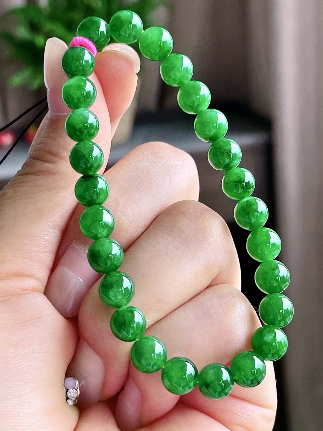 冰阳绿手串圆珠珠子手串，缅料 性比高，7.5mm，18克