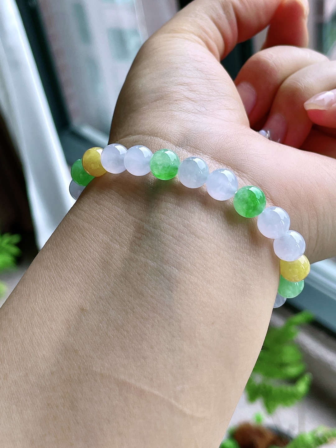 高冰多宝手串圆珠珠子手串，缅料 性比高，7.9mm，20.2克