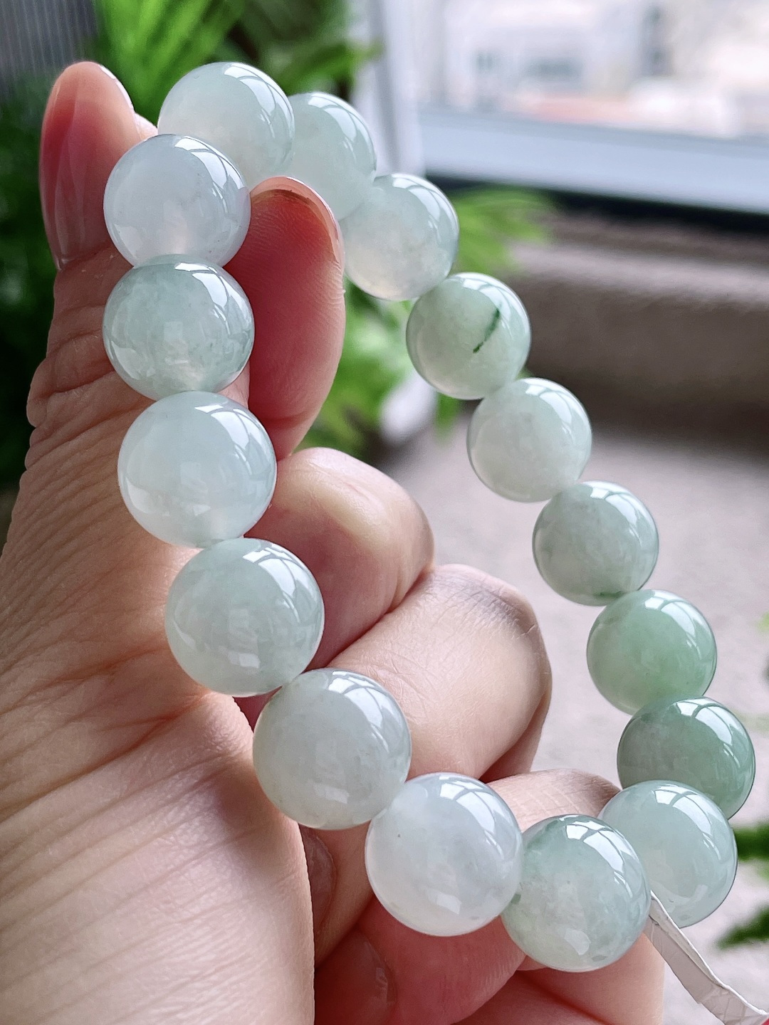 【珠子】冰晴水手串圆珠珠子手串【说明】缅甸 性比高  【尺寸】12mm【重量】51克