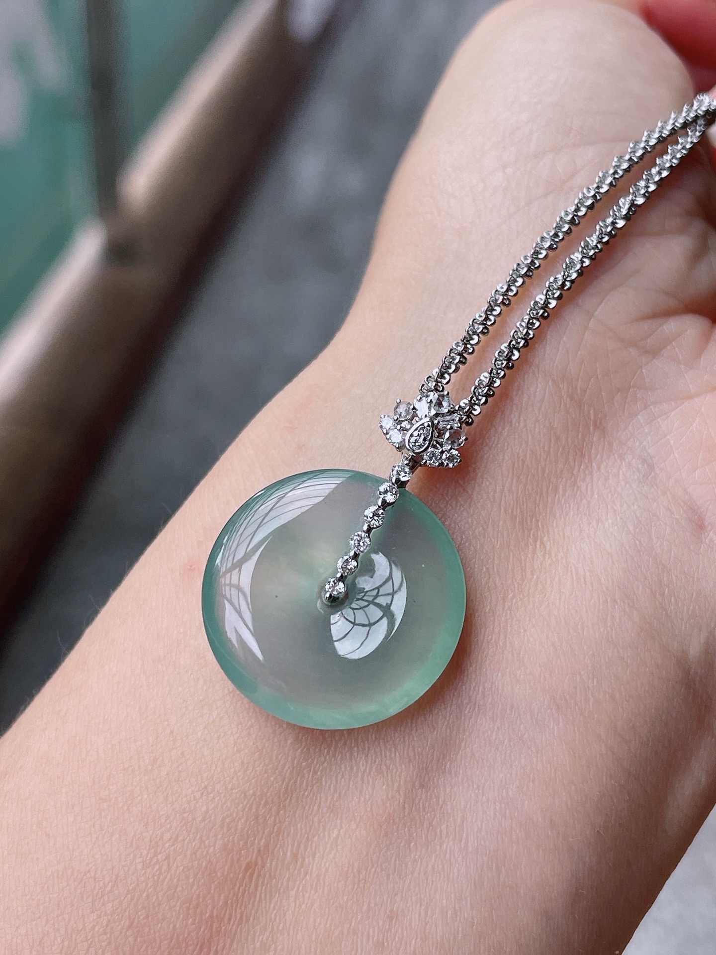 ️ 冰润通透，种水，18k金镶嵌 整体：29.7 裸石：21.5/4.3，ss50182a