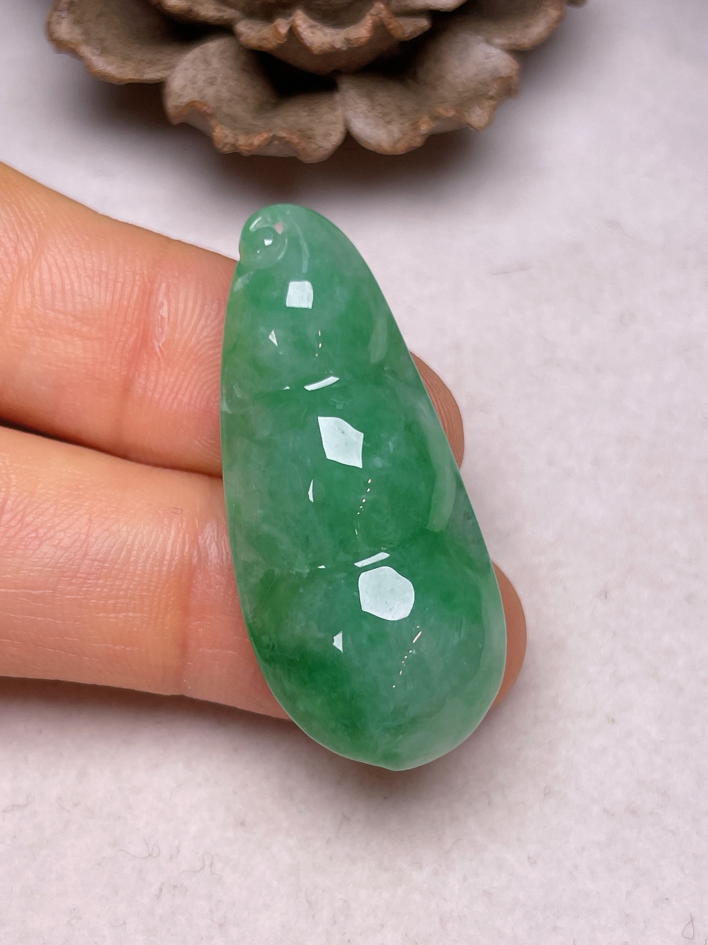 福豆，冰糯种满色无裂一手货源尺寸35.3/15.9/9.3