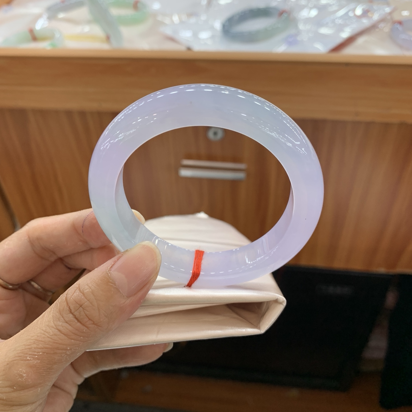 042038JM冰春彩正圈翡翠手镯55-12.3-9