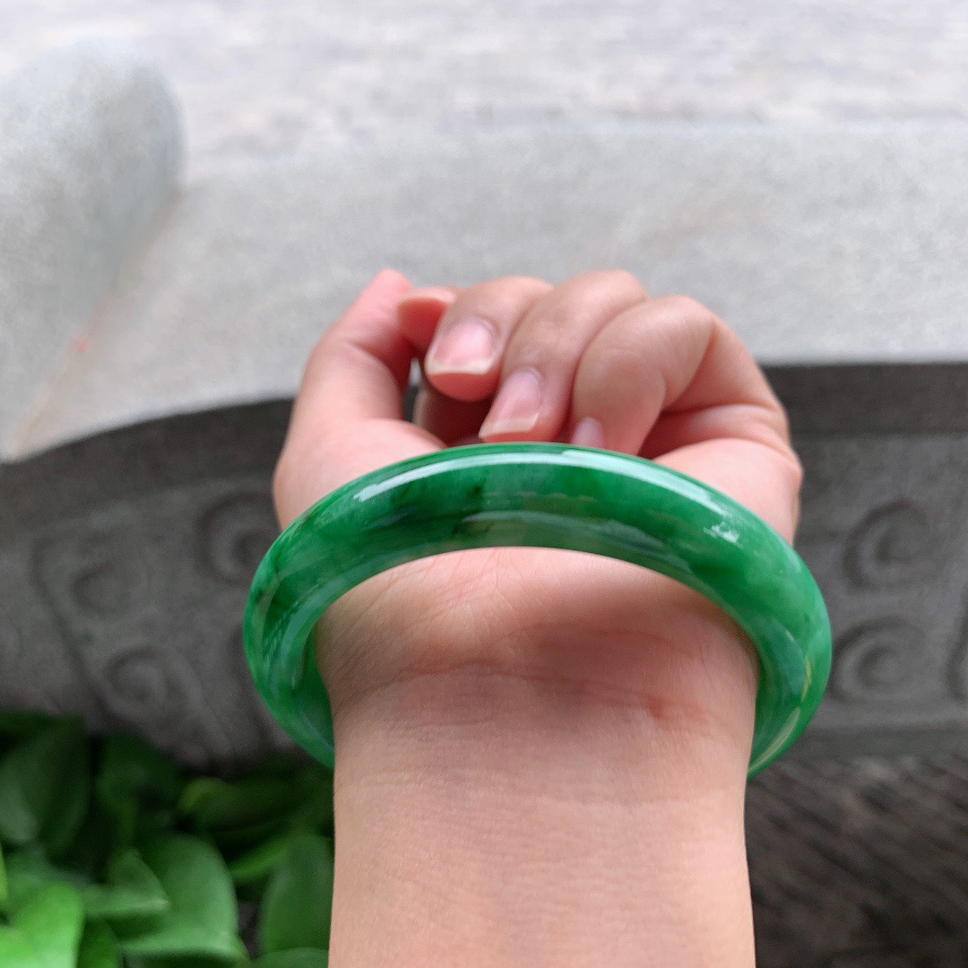 圈口57.6-11-8.3 【满绿正圈手镯】正圈57 58可戴