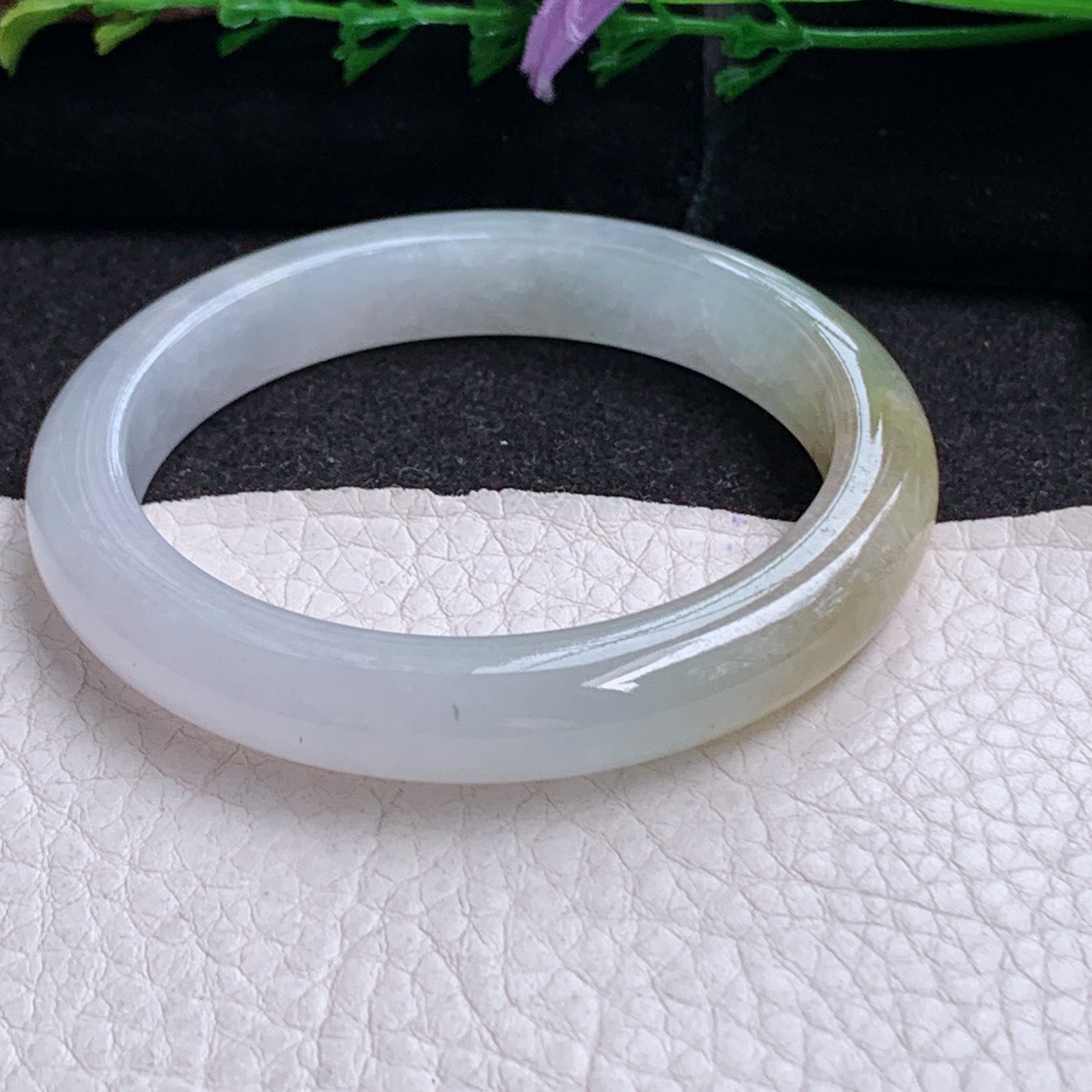 ss小圈口51*9.5*7.6招财镯 天然缅甸翡翠手镯双彩冰秀气正圈玉镯子