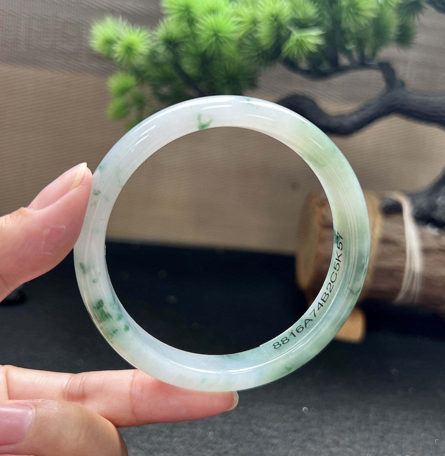 60正圈飘蓝花手镯