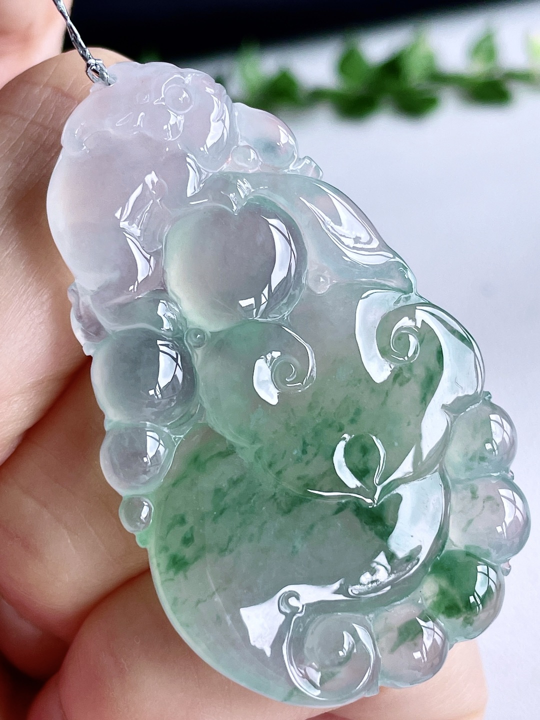 【裸石】冰飘花貔貅如意吊坠【说明】缅甸 无裂 性比高  【尺寸】51.6-30.6-5.7【重量】18克