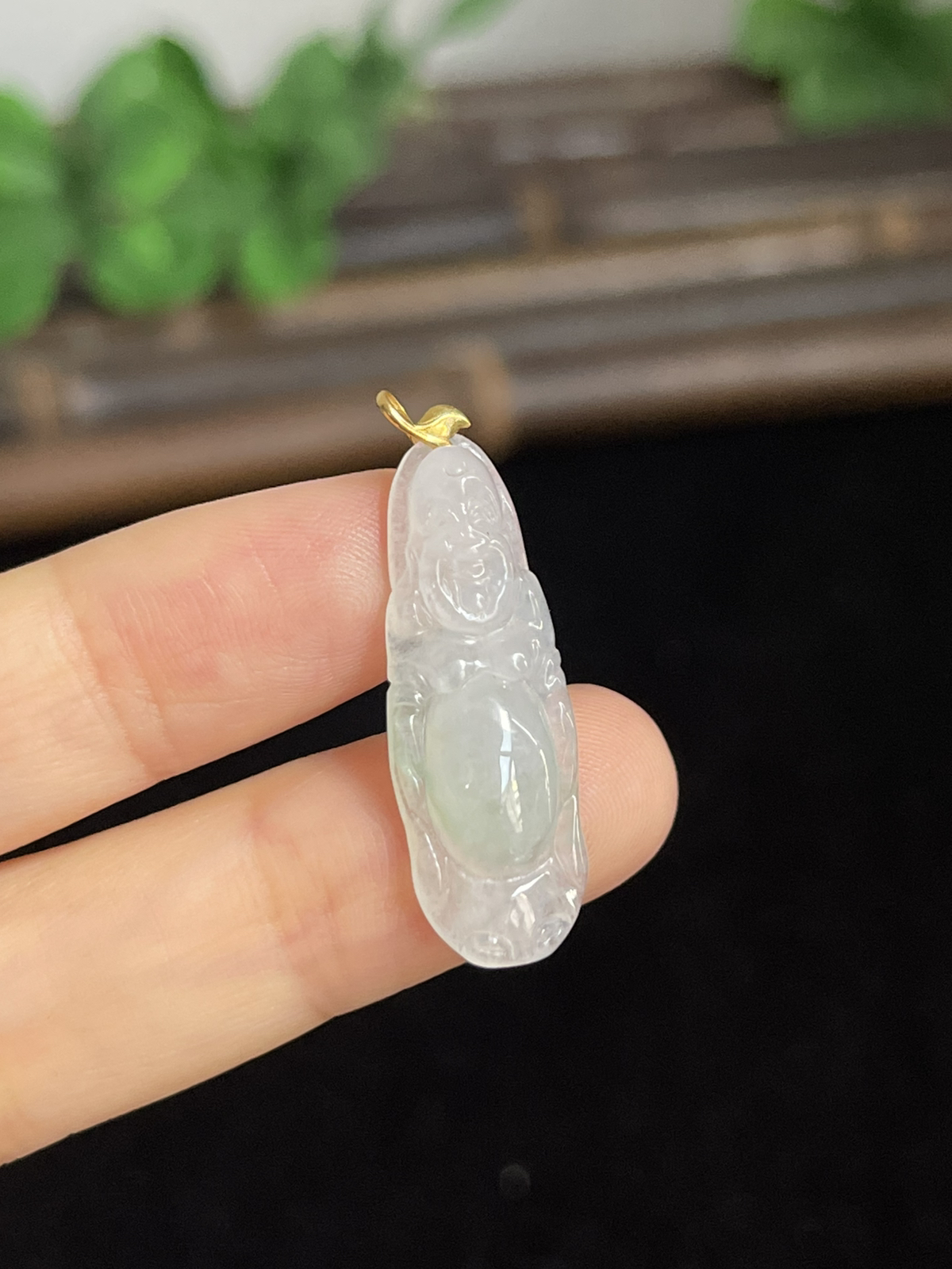 翡翠挂坠，印记：G18K