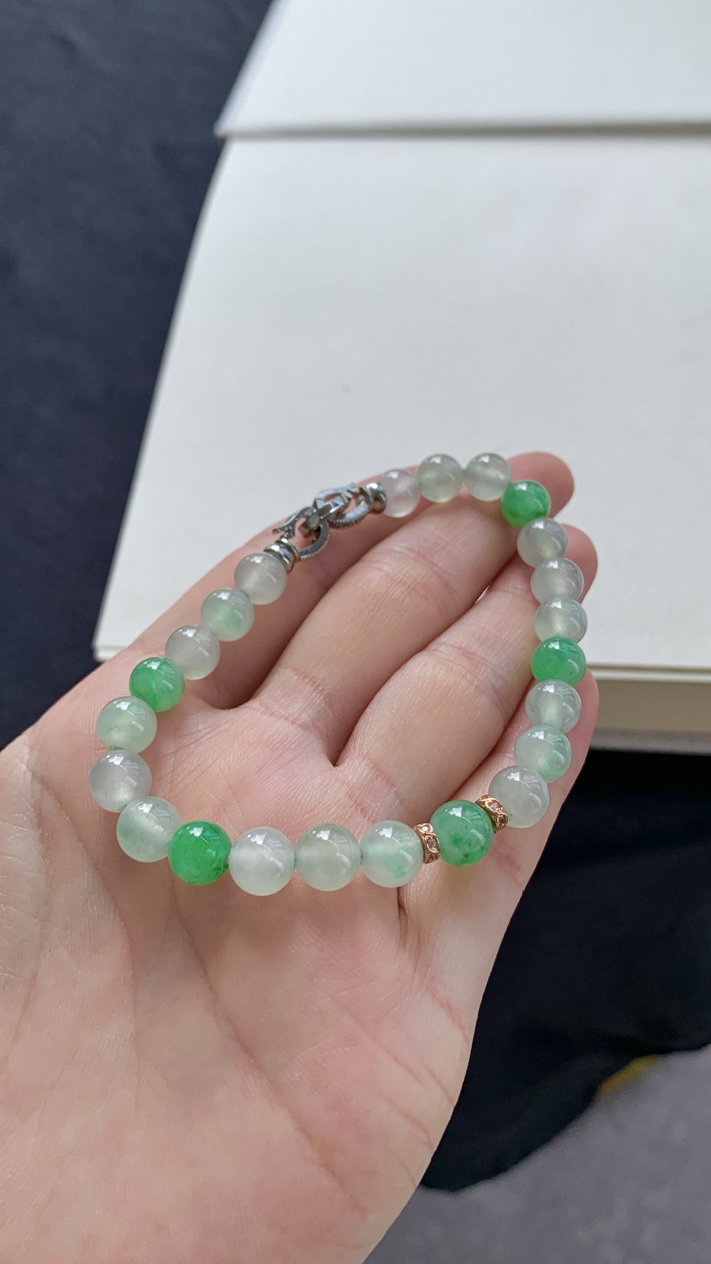 ️【珠子手串】冰润水透，种老细腻起荧，尺寸：7.3，6.8，asd10419