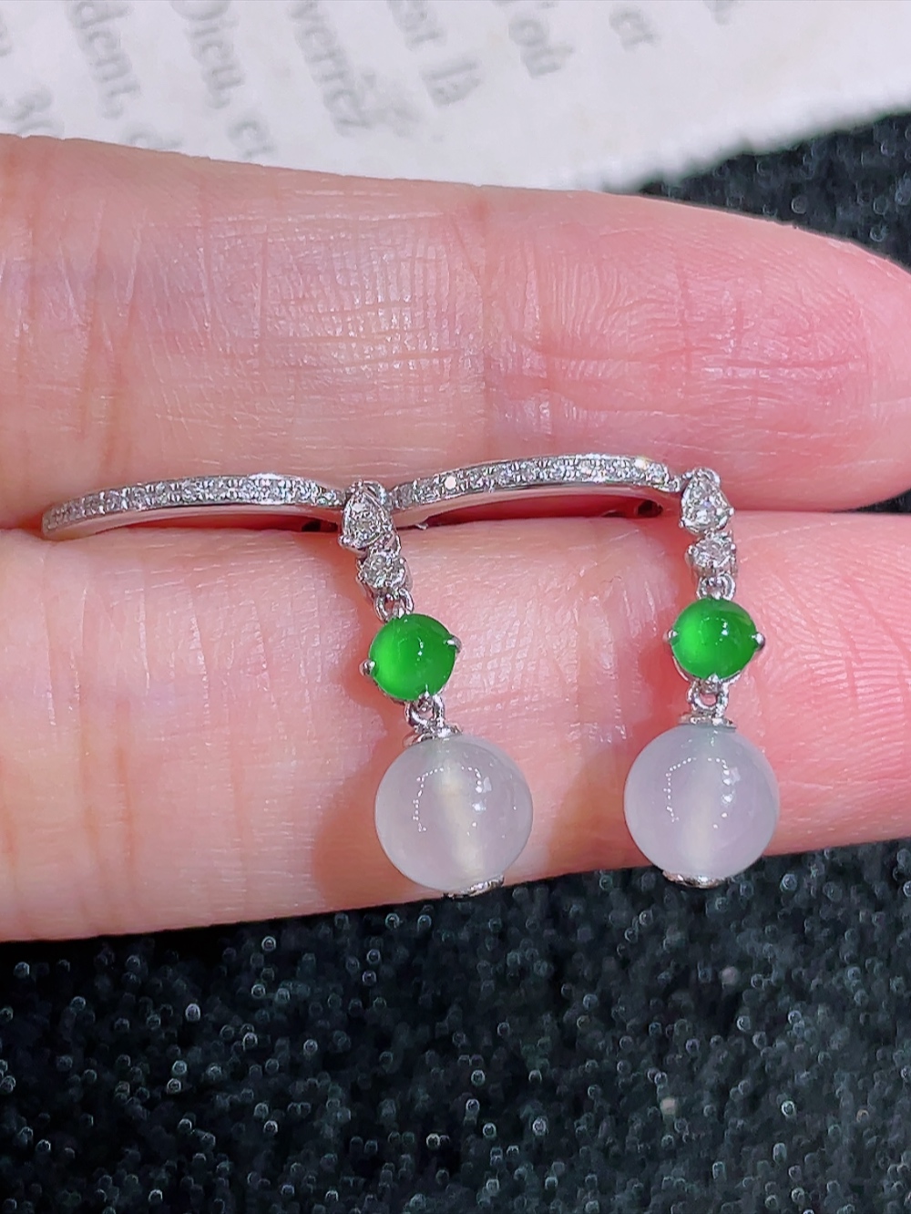 ️超值  1号冰种转运珠耳坠  无裂 18k金镶嵌 种水 重金镶嵌 厚装饱满 时来运转 荧光四射 刚性十足 高端大气 性比高 整体30.0-6.0-6.0裸石6.0-6.0