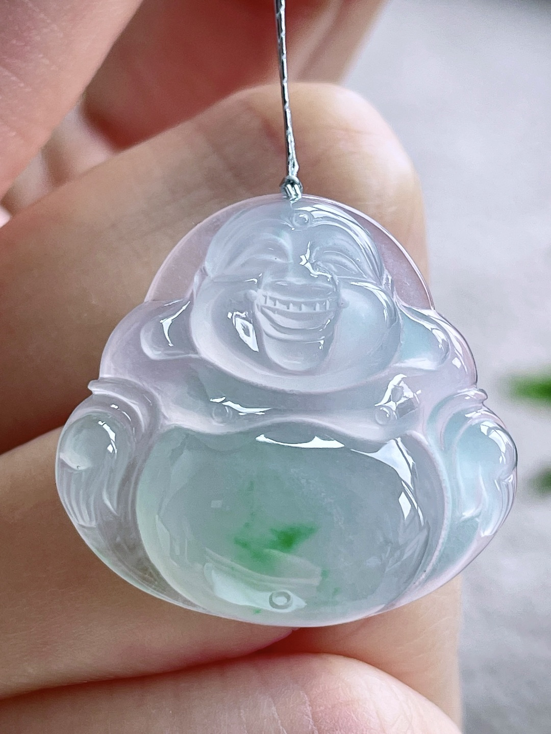 【裸石】飘花佛公吊坠【说明】缅甸 性比高  【尺寸】27-25.4-5.8【重量】6.7克