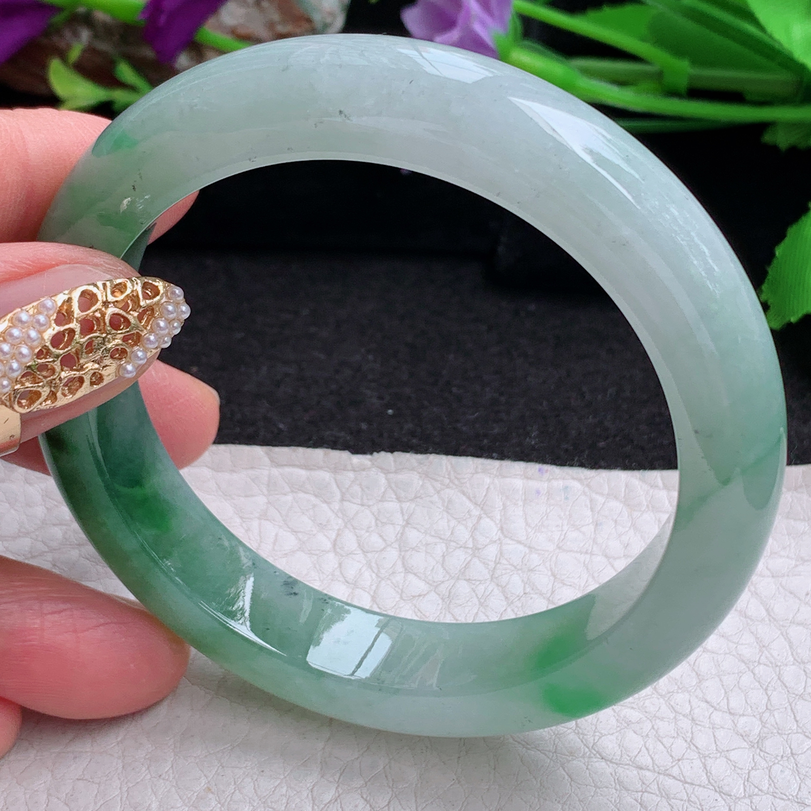 ss实拍56*11.8*8.8平安镯 天然缅甸翡翠手镯辣绿厚装正圈玉镯子