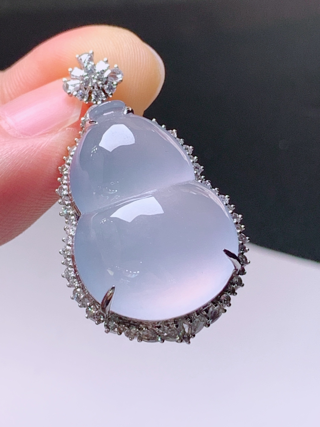 ️ 冰种葫芦吊坠，无裂通透厚装，裸石23.4-16.6-6.133.6-19.4-12.2